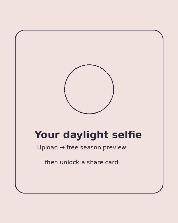 Illustrative selfie upload placeholder